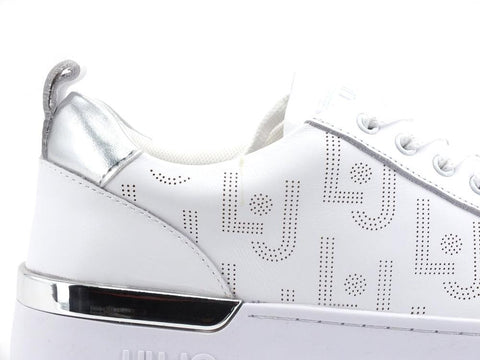 LIU JO Silvia 57 Sneaker Calf Retro Silver White BA2013P0102 - Sandrini Calzature e Abbigliamento
