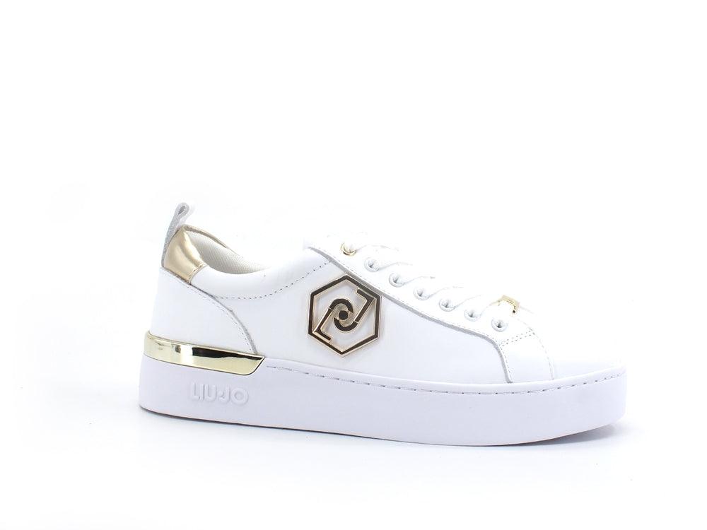 LIU JO Silvia 62 Sneaker Calf Retro Gold White BA2019P0102 - Sandrini Calzature e Abbigliamento