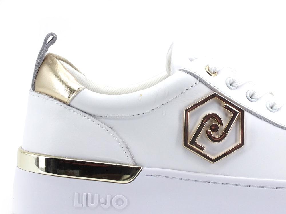 LIU JO Silvia 62 Sneaker Calf Retro Gold White BA2019P0102 - Sandrini Calzature e Abbigliamento