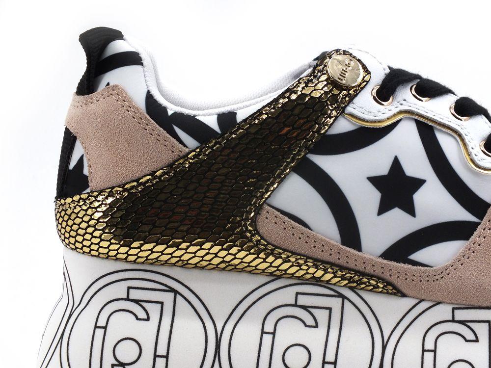LIU JO Super Maxi Wonder 2 Sneaker Glitter Platform White Black BF1041TX201 - Sandrini Calzature e Abbigliamento