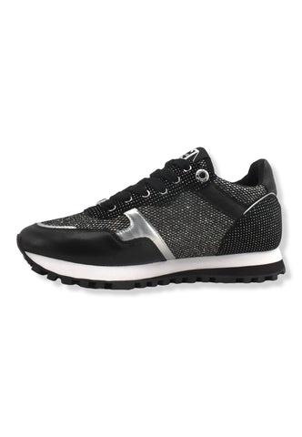 LIU JO Wonder 01 Glitter Sneaker Donna Black Silver BF2061PX239 - Sandrini Calzature e Abbigliamento