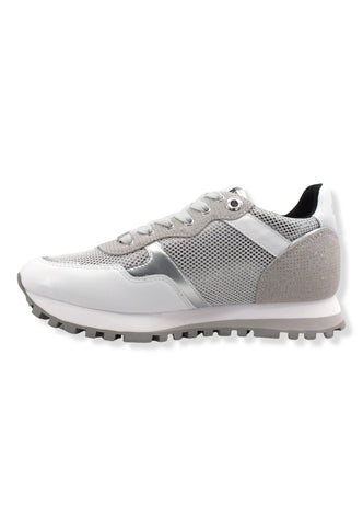 LIU JO Wonder 01 Glitter Sneaker Donna Silver White BF2061PX239 - Sandrini Calzature e Abbigliamento