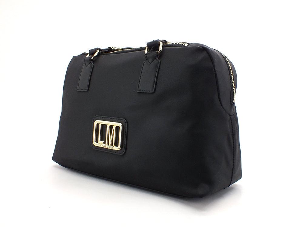 LOVE MOSCHINO Borsa Bauletto Logo Gold Nero JC4299PP0DKM0000 - Sandrini Calzature e Abbigliamento