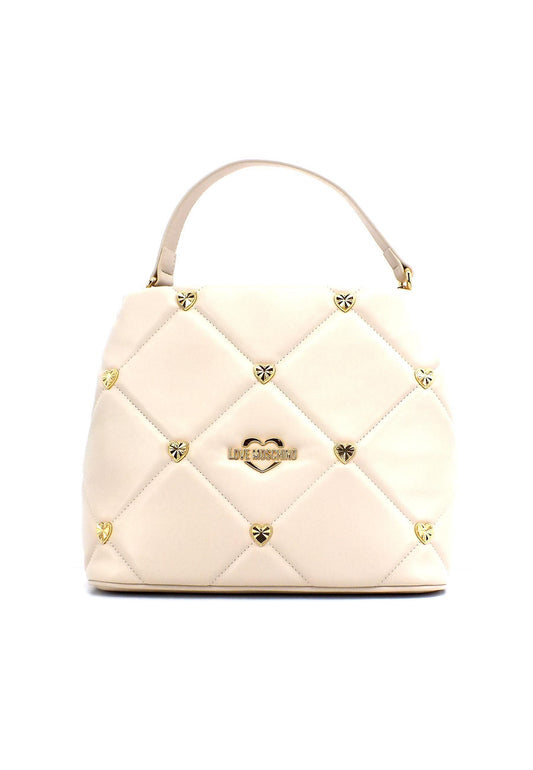 LOVE MOSCHINO Borsa Bucket Borchie Cuori Avorio JC4083PP1GLZ0110 - Sandrini Calzature e Abbigliamento