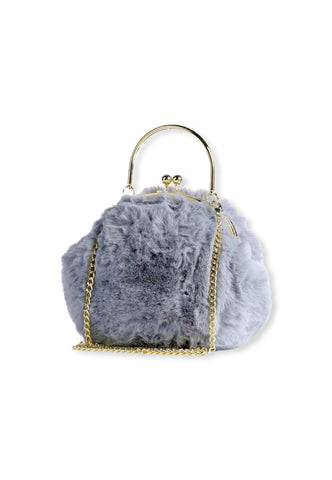 LOVE MOSCHINO Borsa Donna Frame Soft Con Pelo Grigio JC4167PP1FLW0001 - Sandrini Calzature e Abbigliamento
