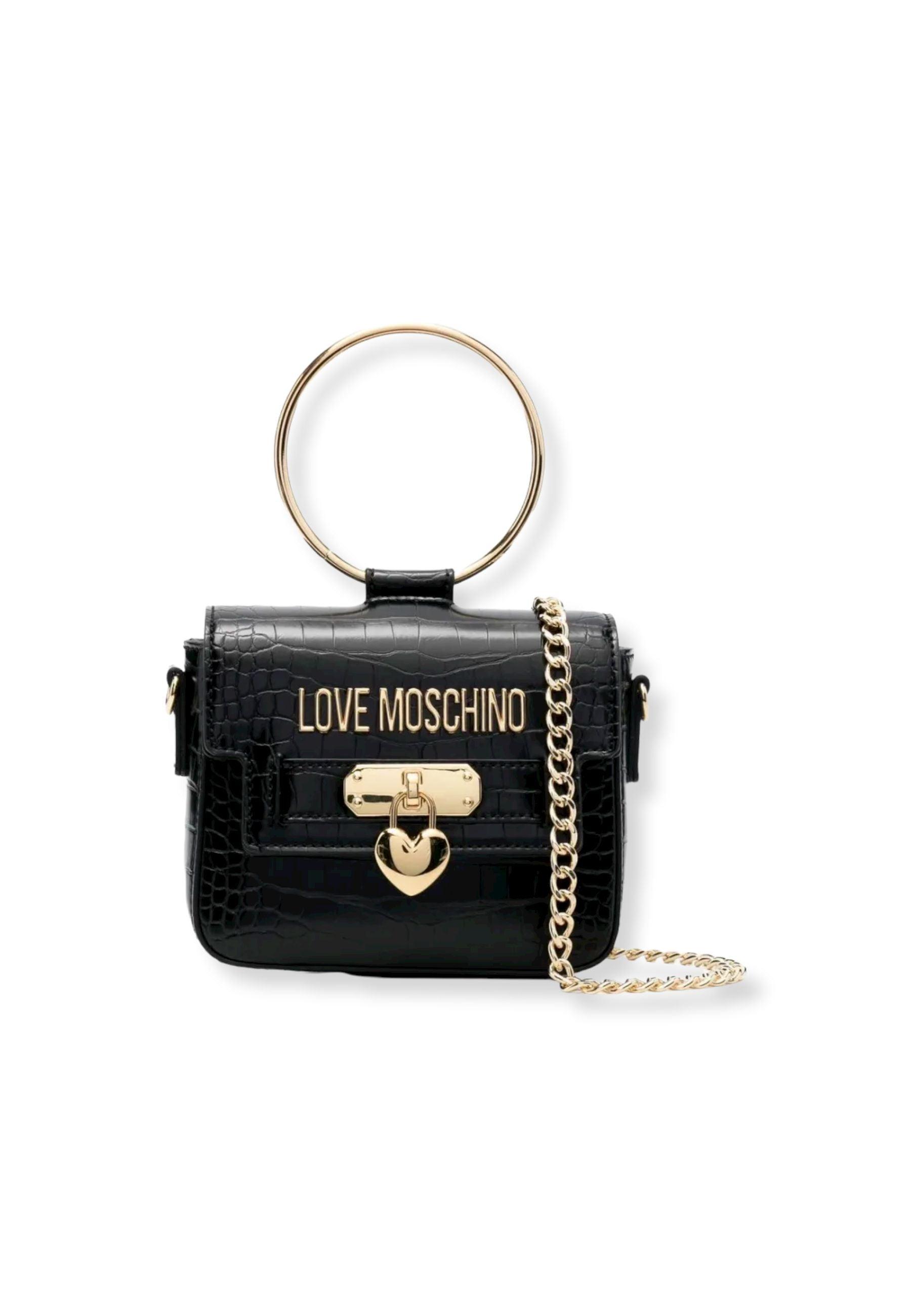 LOVE MOSCHINO Borsa Donna Mini Stampa Coccodrillo Nero JC4072PP1FLF0000 - Sandrini Calzature e Abbigliamento