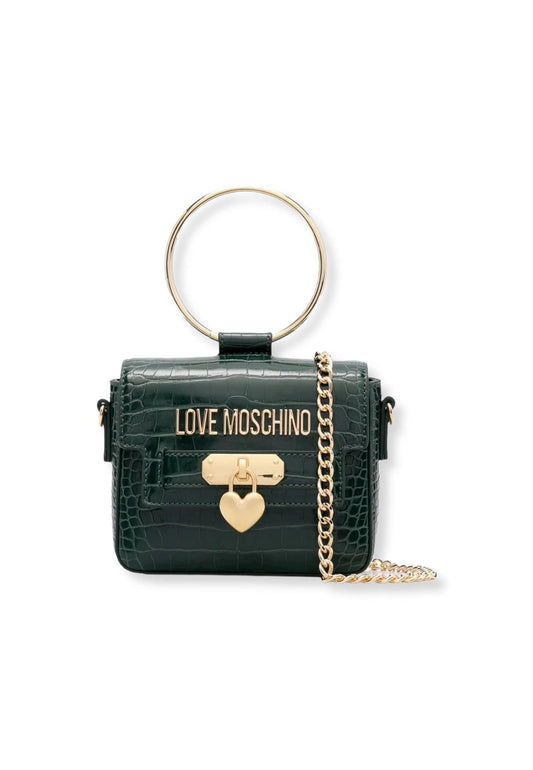 LOVE MOSCHINO Borsa Donna Mini Stampa Coccodrillo Verde Bottiglia JC4072PP1FLF0858 - Sandrini Calzature e Abbigliamento