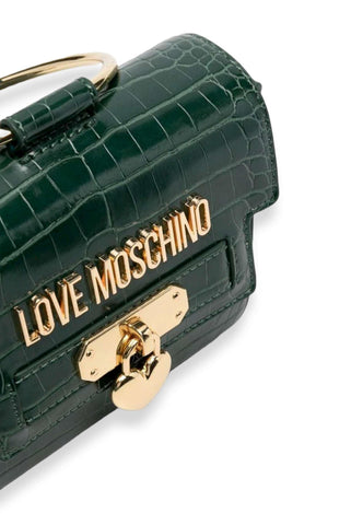 LOVE MOSCHINO Borsa Donna Mini Stampa Coccodrillo Verde Bottiglia JC4072PP1FLF0858 - Sandrini Calzature e Abbigliamento