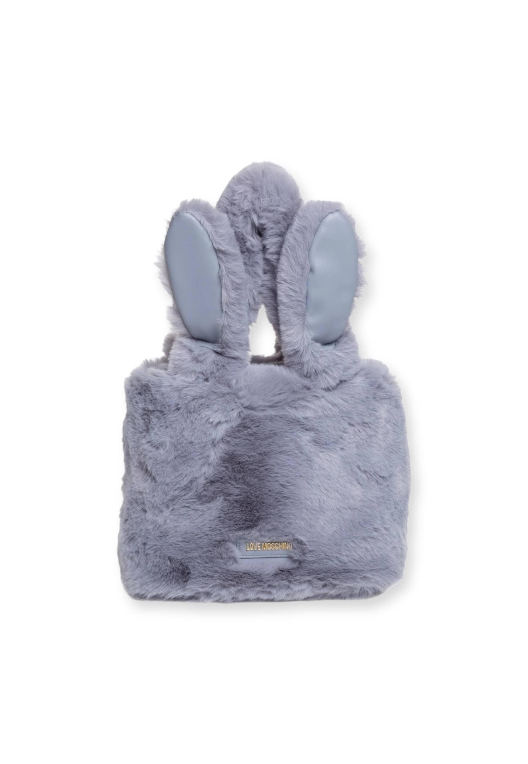 LOVE MOSCHINO Borsa Donna Shopper Con Pelo Grigio JC4165PP1FLW0001 - Sandrini Calzature e Abbigliamento
