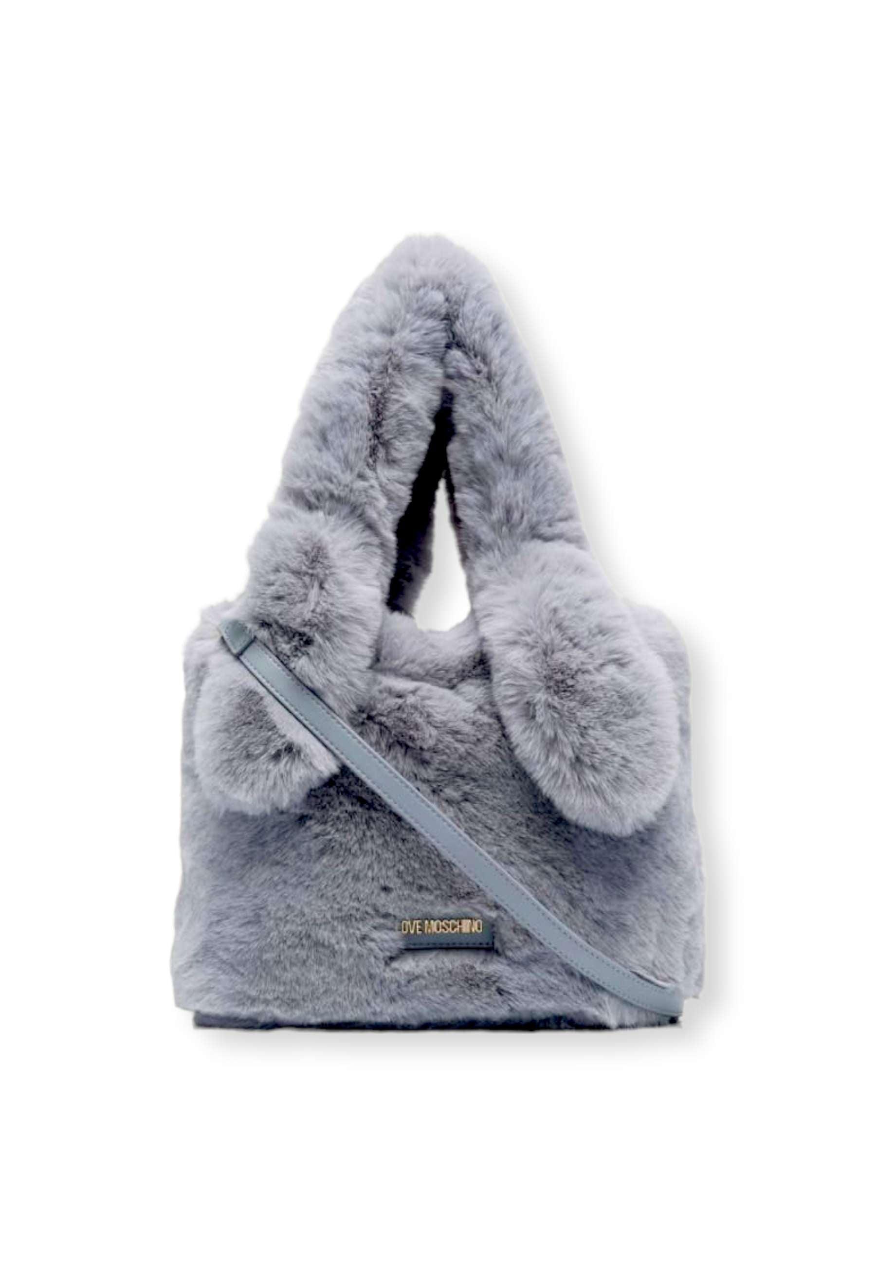 LOVE MOSCHINO Borsa Donna Shopper Con Pelo Grigio JC4165PP1FLW0001 - Sandrini Calzature e Abbigliamento
