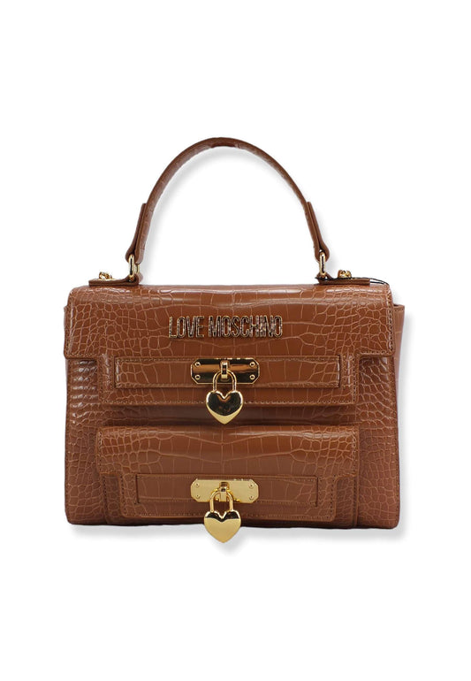 LOVE MOSCHINO Borsa Donna Stampa Coccodrillo Marrone Cammello JC4200PP1FLF0201 - Sandrini Calzature e Abbigliamento