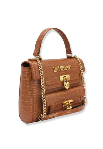 LOVE MOSCHINO Borsa Donna Stampa Coccodrillo Marrone Cammello JC4200PP1FLF0201 - Sandrini Calzature e Abbigliamento
