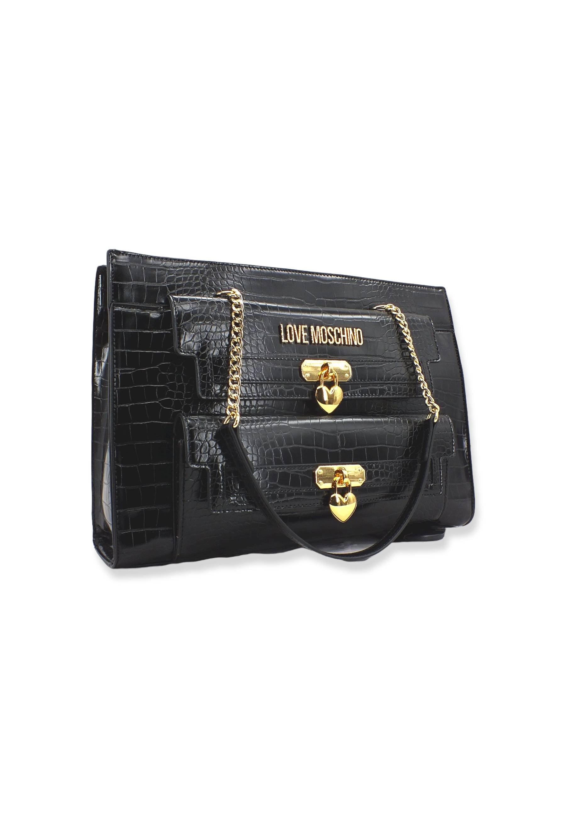 LOVE MOSCHINO Borsa Donna Stampa Coccodrillo Nero JC4069PP1FLF0000 - Sandrini Calzature e Abbigliamento