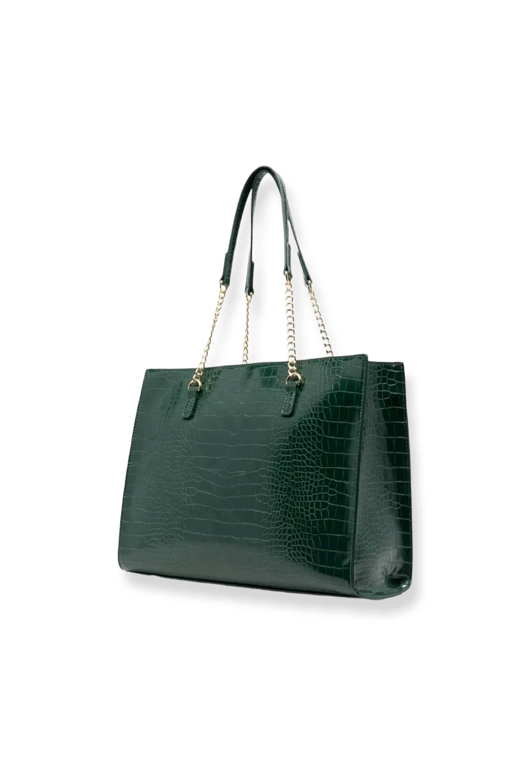 LOVE MOSCHINO Borsa Donna Stampa Coccodrillo Verde Bottiglia JC4069PP1FLF0858 - Sandrini Calzature e Abbigliamento