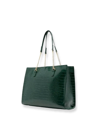 LOVE MOSCHINO Borsa Donna Stampa Coccodrillo Verde Bottiglia JC4069PP1FLF0858 - Sandrini Calzature e Abbigliamento