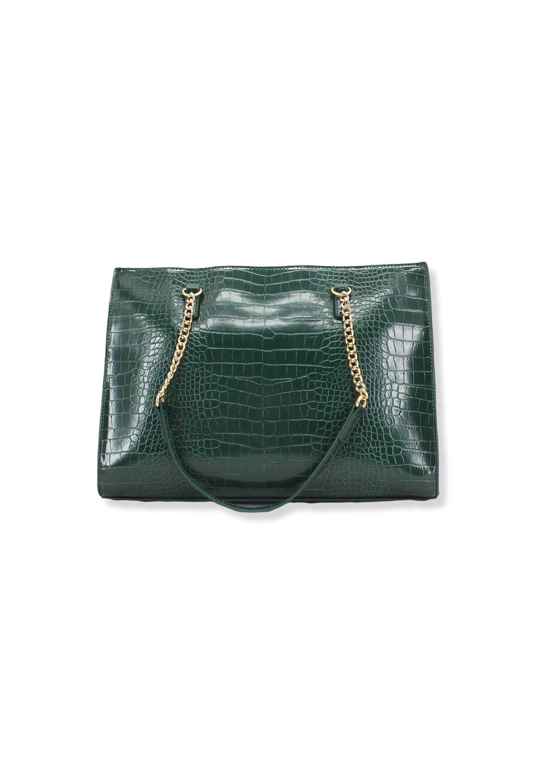 LOVE MOSCHINO Borsa Donna Stampa Coccodrillo Verde Bottiglia JC4069PP1FLF0858 - Sandrini Calzature e Abbigliamento