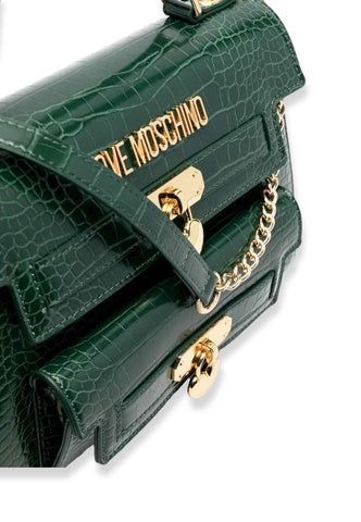 LOVE MOSCHINO Borsa Donna Stampa Coccodrillo Verde Bottiglia JC4200PP1FLF0858 - Sandrini Calzature e Abbigliamento