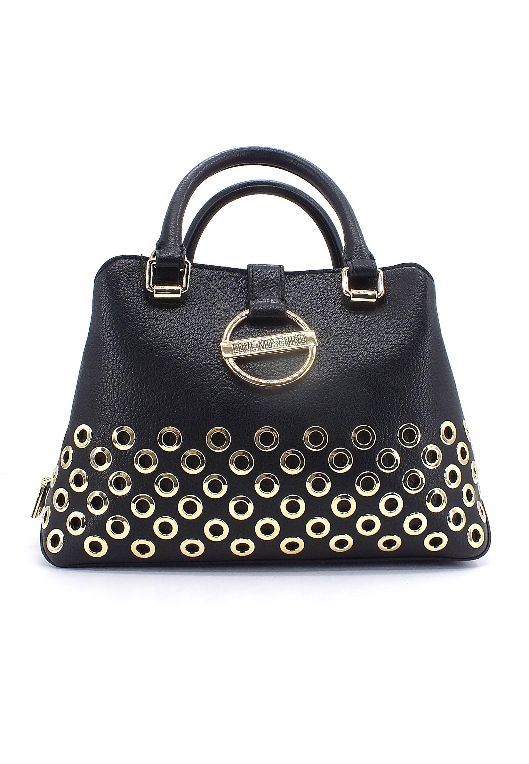 LOVE MOSCHINO Borsa Hand Bag Eyelets Nero JC4341PP0FKD0000 - Sandrini Calzature e Abbigliamento