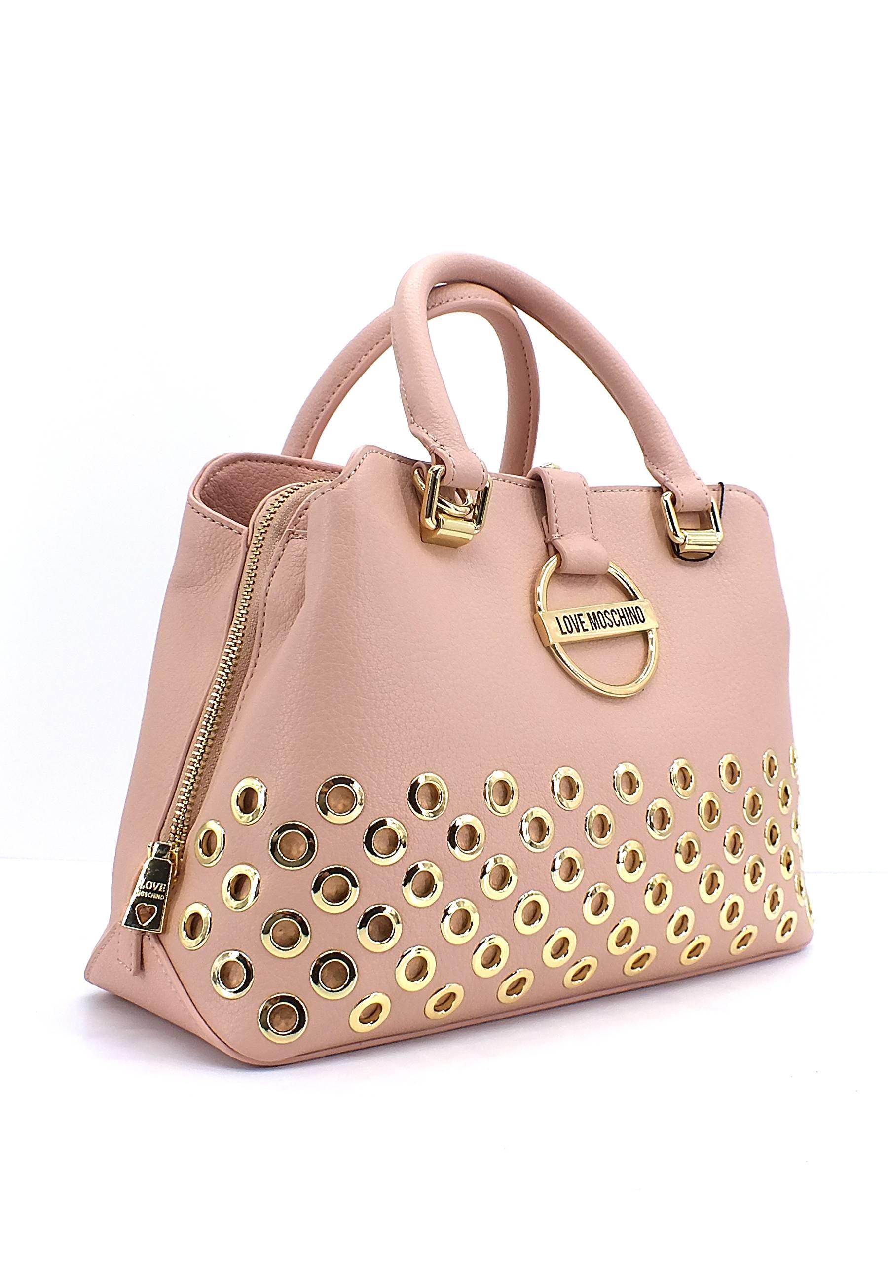 LOVE MOSCHINO Borsa Hand Bag Eyelets Rosa Cipria JC4341PP0FKD0601 - Sandrini Calzature e Abbigliamento