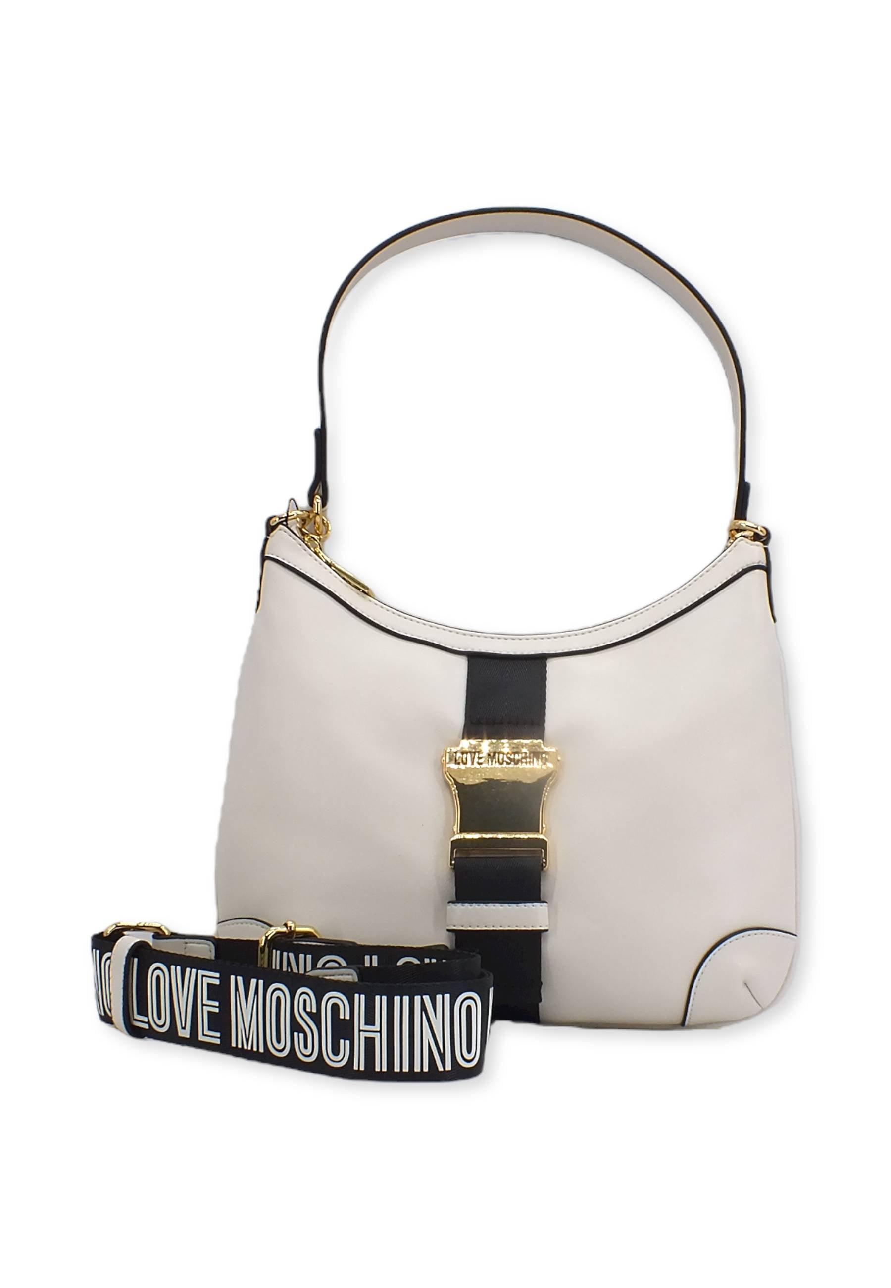 LOVE MOSCHINO Borsa Hobo Bianco Nero JC4366PP0FKH112A - Sandrini Calzature e Abbigliamento