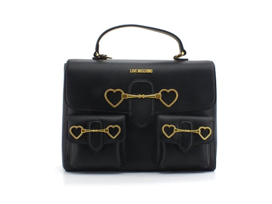 LOVE MOSCHINO Borsa Messenger Inserti Gold Nero JC4076PP1ELC0000 - Sandrini Calzature e Abbigliamento