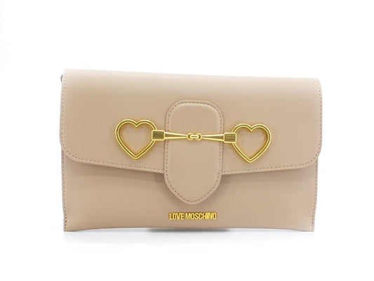 LOVE MOSCHINO Borsa Pochette Clutch Cuori Natural Nued Beige JC4081PP1ELC0107 - Sandrini Calzature e Abbigliamento