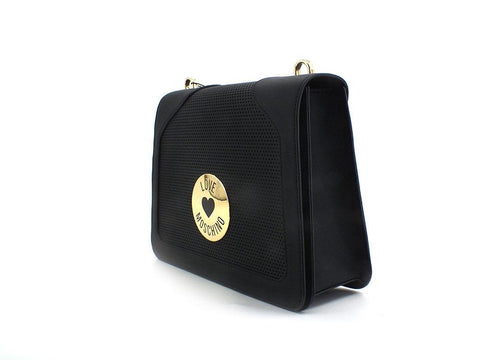 LOVE MOSCHINO Borsa Saddle Clutch Perforated Logo Nero JC4393PP0EKL100A - Sandrini Calzature e Abbigliamento