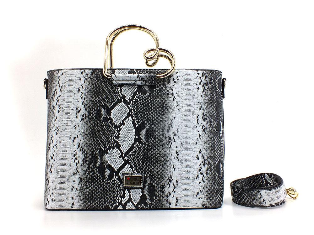 LOVE MOSCHINO Borsa Saddle Python Animalier Roccia JC4391PP0EKI0954 - Sandrini Calzature e Abbigliamento