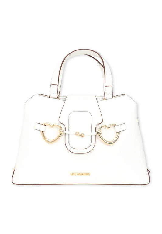 LOVE MOSCHINO Borsa Satchel Cuori Bianco JC4131PP1GLI1100 - Sandrini Calzature e Abbigliamento