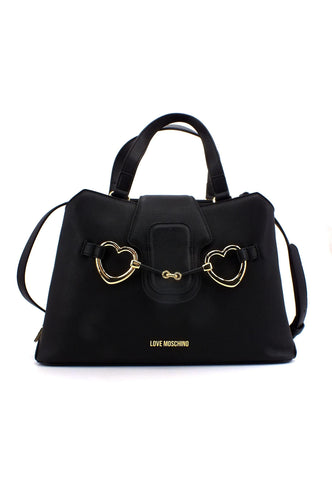 LOVE MOSCHINO Borsa Satchel Cuori Nero JC4131PP1GLI1000 - Sandrini Calzature e Abbigliamento