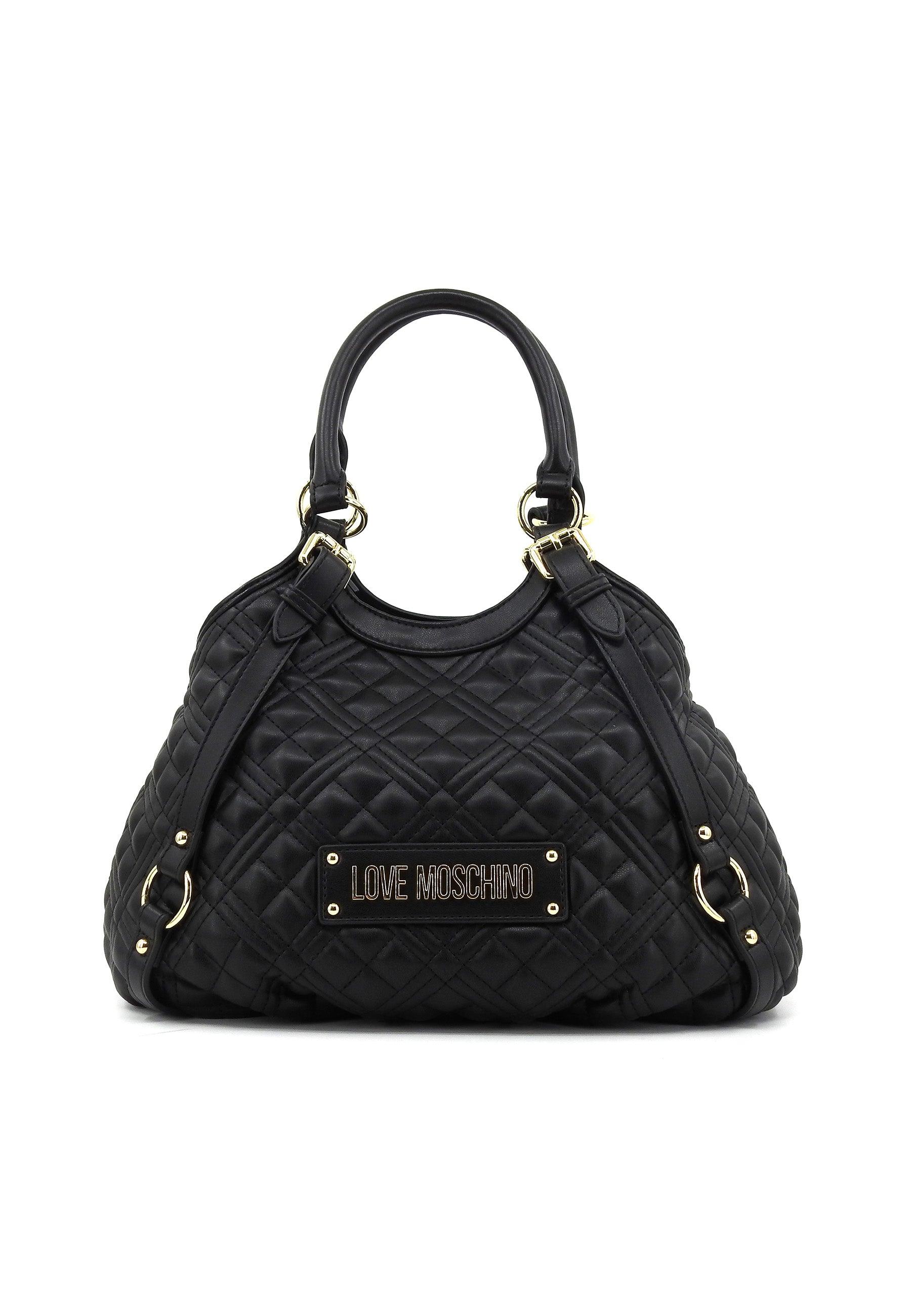 LOVE MOSCHINO Borsa Satchel Donna Nero Gold JC4010PP1ILA0000 - Sandrini Calzature e Abbigliamento