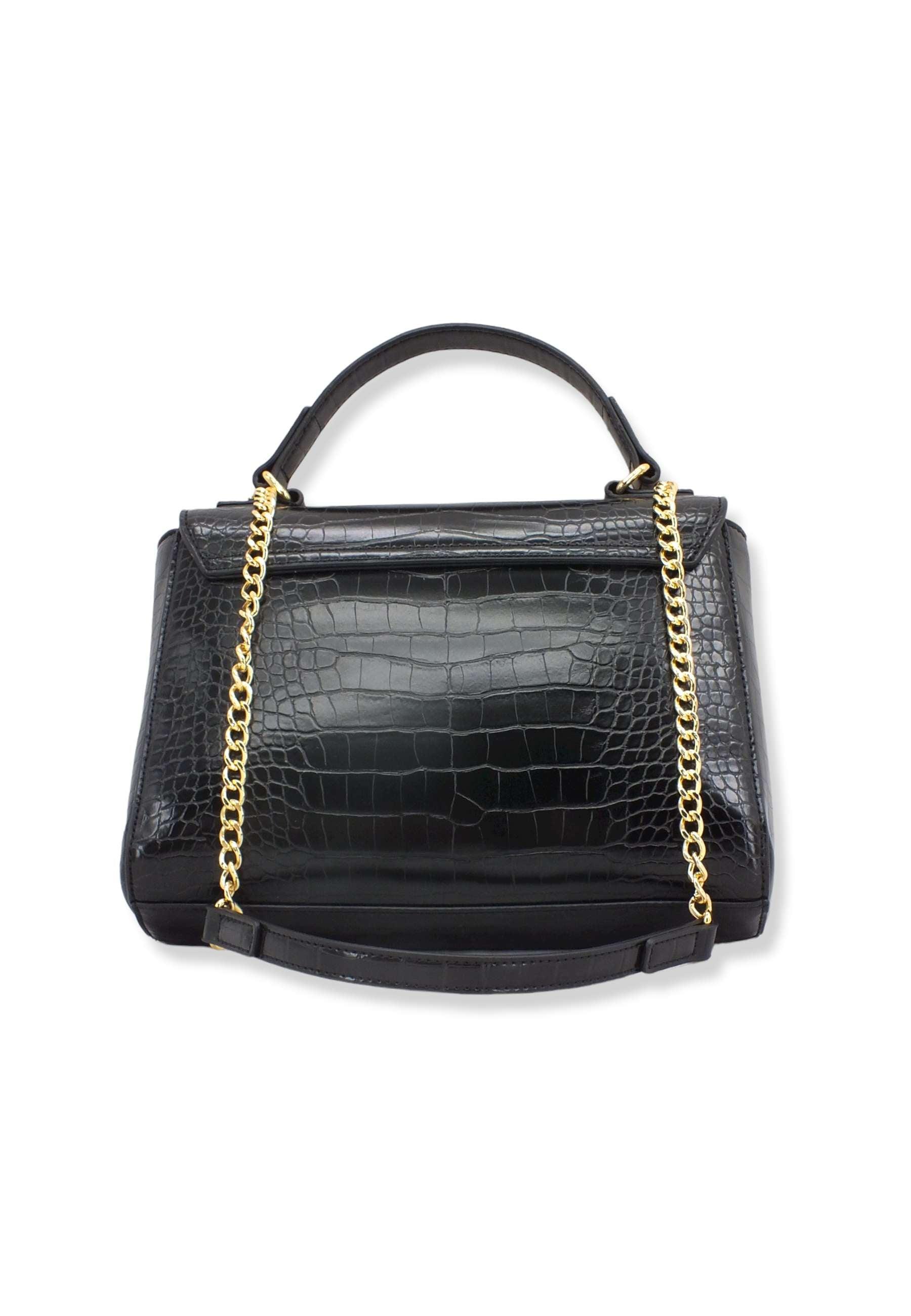 LOVE MOSCHINO Borsa Satchel Double Stampa Coccodrillo Nera JC4200PP1FLF0000 - Sandrini Calzature e Abbigliamento
