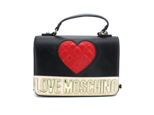LOVE MOSCHINO Borsa Satchel Tracolla Cuore Nero Rosso Avorio JC4023PP1ELD100A - Sandrini Calzature e Abbigliamento