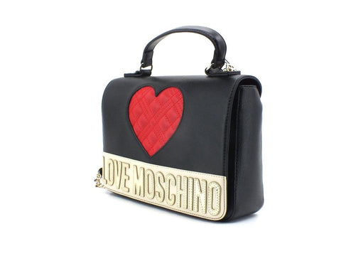 LOVE MOSCHINO Borsa Satchel Tracolla Cuore Nero Rosso Avorio JC4023PP1ELD100A - Sandrini Calzature e Abbigliamento