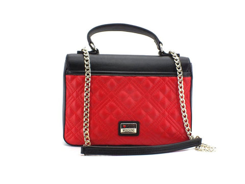 LOVE MOSCHINO Borsa Satchel Tracolla Cuore Nero Rosso Avorio JC4023PP1ELD100A - Sandrini Calzature e Abbigliamento