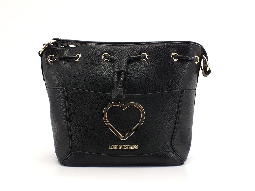 LOVE MOSCHINO Borsa Secchiello Cuore Gold Nero JC4322PP0DKP100A - Sandrini Calzature e Abbigliamento