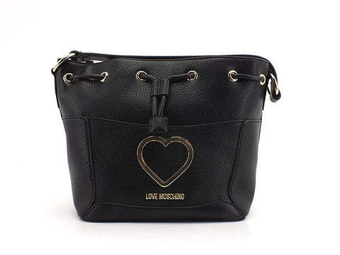 LOVE MOSCHINO Borsa Secchiello Cuore Gold Nero JC4322PP0DKP100A - Sandrini Calzature e Abbigliamento