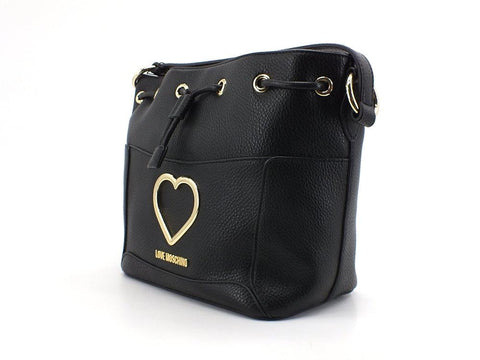 LOVE MOSCHINO Borsa Secchiello Cuore Gold Nero JC4322PP0DKP100A - Sandrini Calzature e Abbigliamento