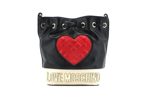 LOVE MOSCHINO Borsa Secchiello Cuore Nero Rosso Avorio JC4027PP1ELD100A - Sandrini Calzature e Abbigliamento