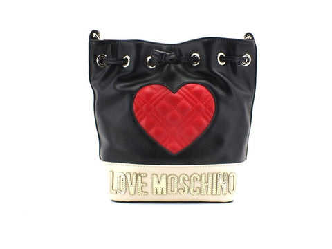 LOVE MOSCHINO Borsa Secchiello Cuore Nero Rosso Avorio JC4027PP1ELD100A - Sandrini Calzature e Abbigliamento