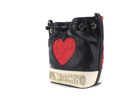 LOVE MOSCHINO Borsa Secchiello Cuore Nero Rosso Avorio JC4027PP1ELD100A - Sandrini Calzature e Abbigliamento