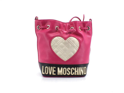 LOVE MOSCHINO Borsa Secchiello Cuore Quilted Fuxia Nero Avorio JC4027PP1ELD160A - Sandrini Calzature e Abbigliamento