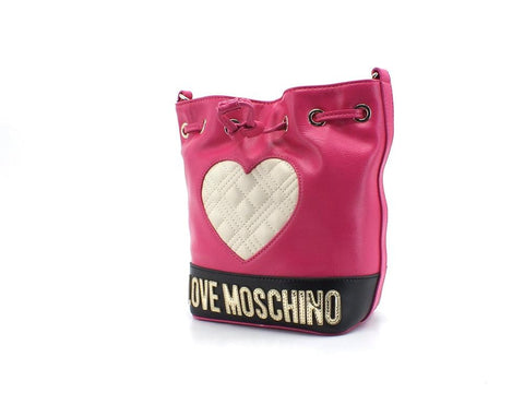 LOVE MOSCHINO Borsa Secchiello Cuore Quilted Fuxia Nero Avorio JC4027PP1ELD160A - Sandrini Calzature e Abbigliamento