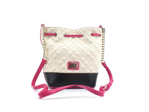 LOVE MOSCHINO Borsa Secchiello Cuore Quilted Fuxia Nero Avorio JC4027PP1ELD160A - Sandrini Calzature e Abbigliamento