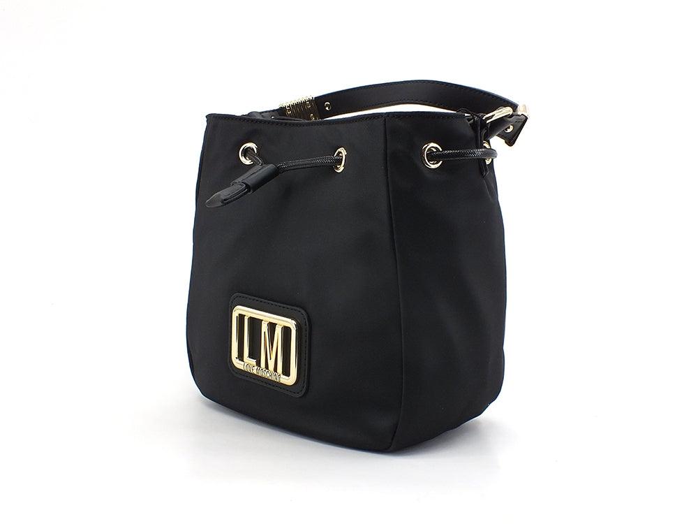 LOVE MOSCHINO Borsa Secchiello Logo Gold Nero JC4298PP0DKM0000 - Sandrini Calzature e Abbigliamento