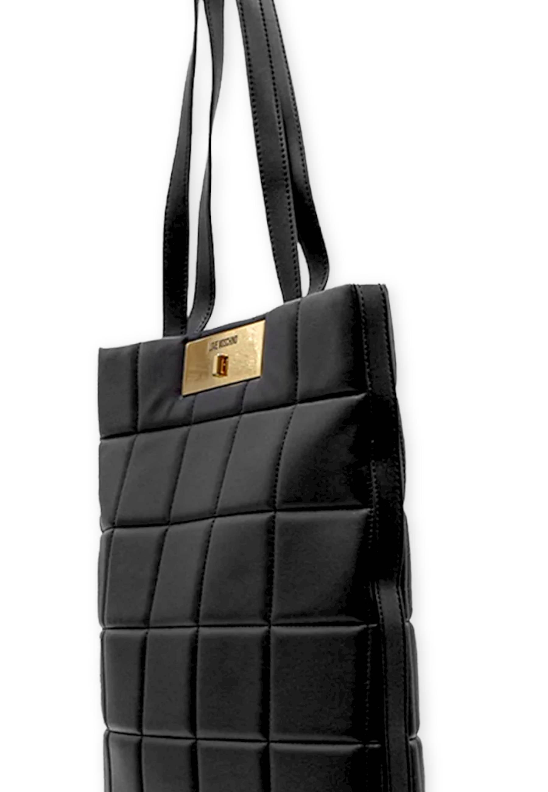LOVE MOSCHINO Borsa Shopper Rectangular Rigida Nero JC4416PP0FKR0000 - Sandrini Calzature e Abbigliamento