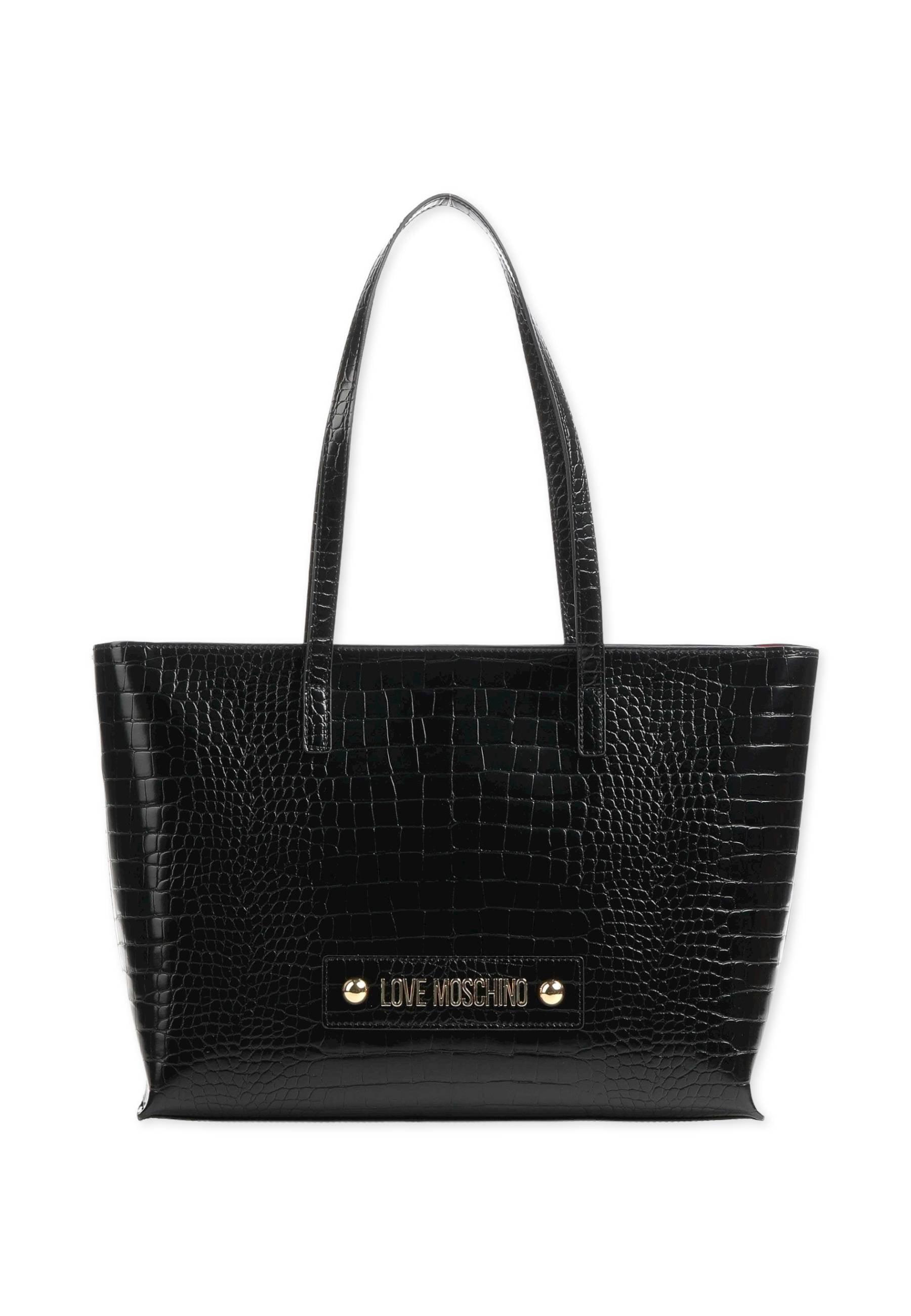 LOVE MOSCHINO Borsa Stile Coccodrillo Con Pochette Nero JC4425PP0FKS0000 - Sandrini Calzature e Abbigliamento