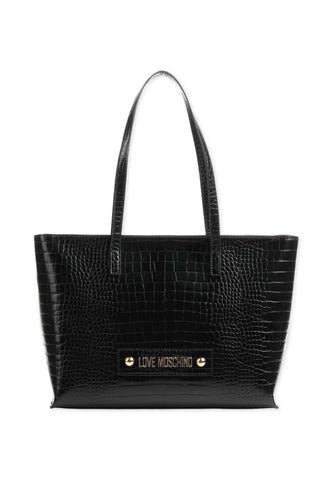 LOVE MOSCHINO Borsa Stile Coccodrillo Con Pochette Nero JC4425PP0FKS0000 - Sandrini Calzature e Abbigliamento