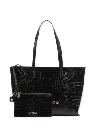 LOVE MOSCHINO Borsa Stile Coccodrillo Con Pochette Nero JC4425PP0FKS0000 - Sandrini Calzature e Abbigliamento