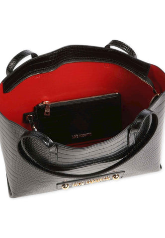 LOVE MOSCHINO Borsa Stile Coccodrillo Con Pochette Nero JC4425PP0FKS0000 - Sandrini Calzature e Abbigliamento